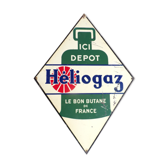 Heliogaz advertising plate in sheet metal