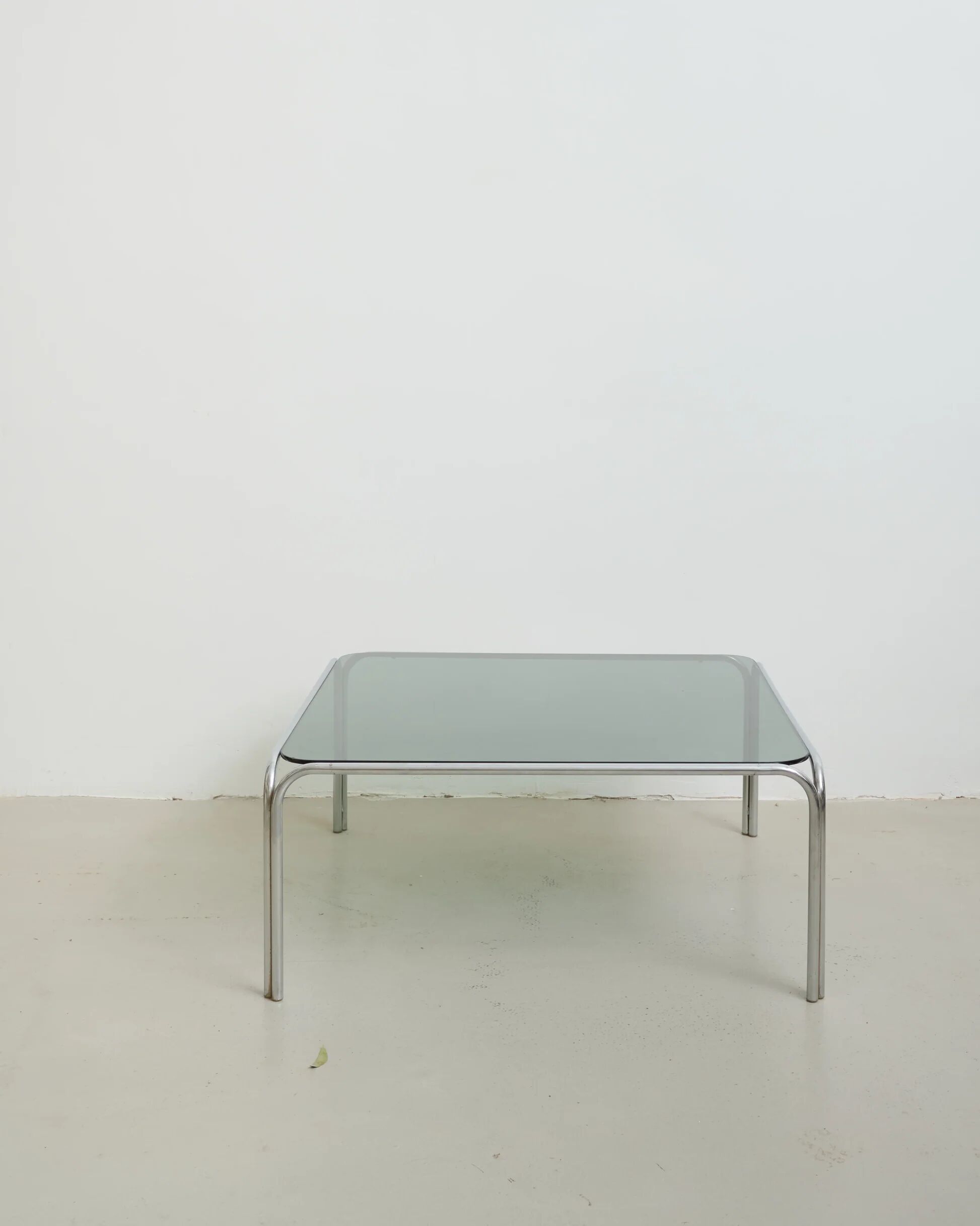 Tubular coffee table with smoked glass top, 1970s