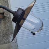 Exterior wall light in enamelled sheet metal