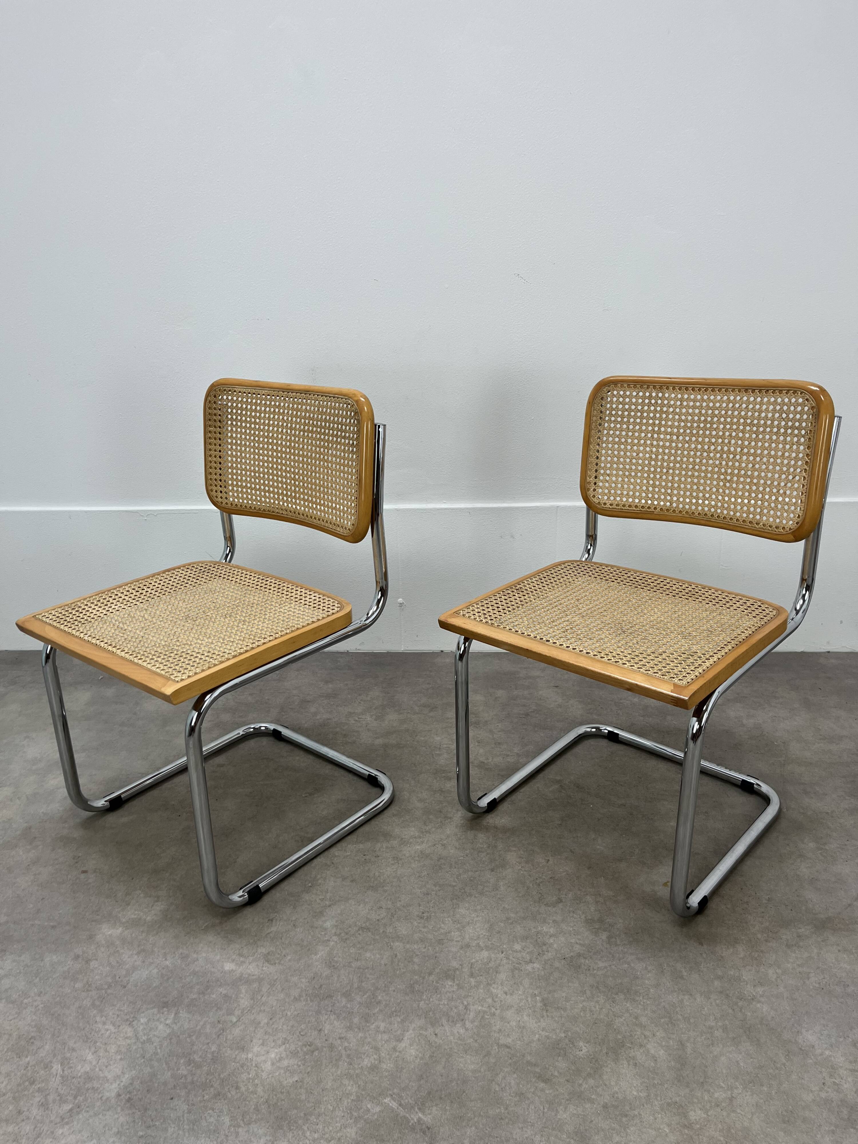2 Cesca B32 chairs by Marcel Breuer