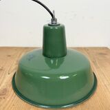 Industrial green enamel pendant lamp, 1960s
