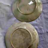 2 vintage slip dessert plates