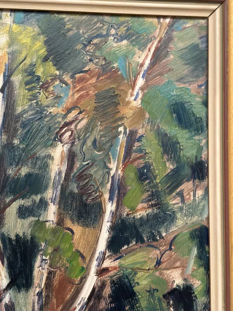Original Swedish Oil on Panel – “Forest” by Arvid Herbert