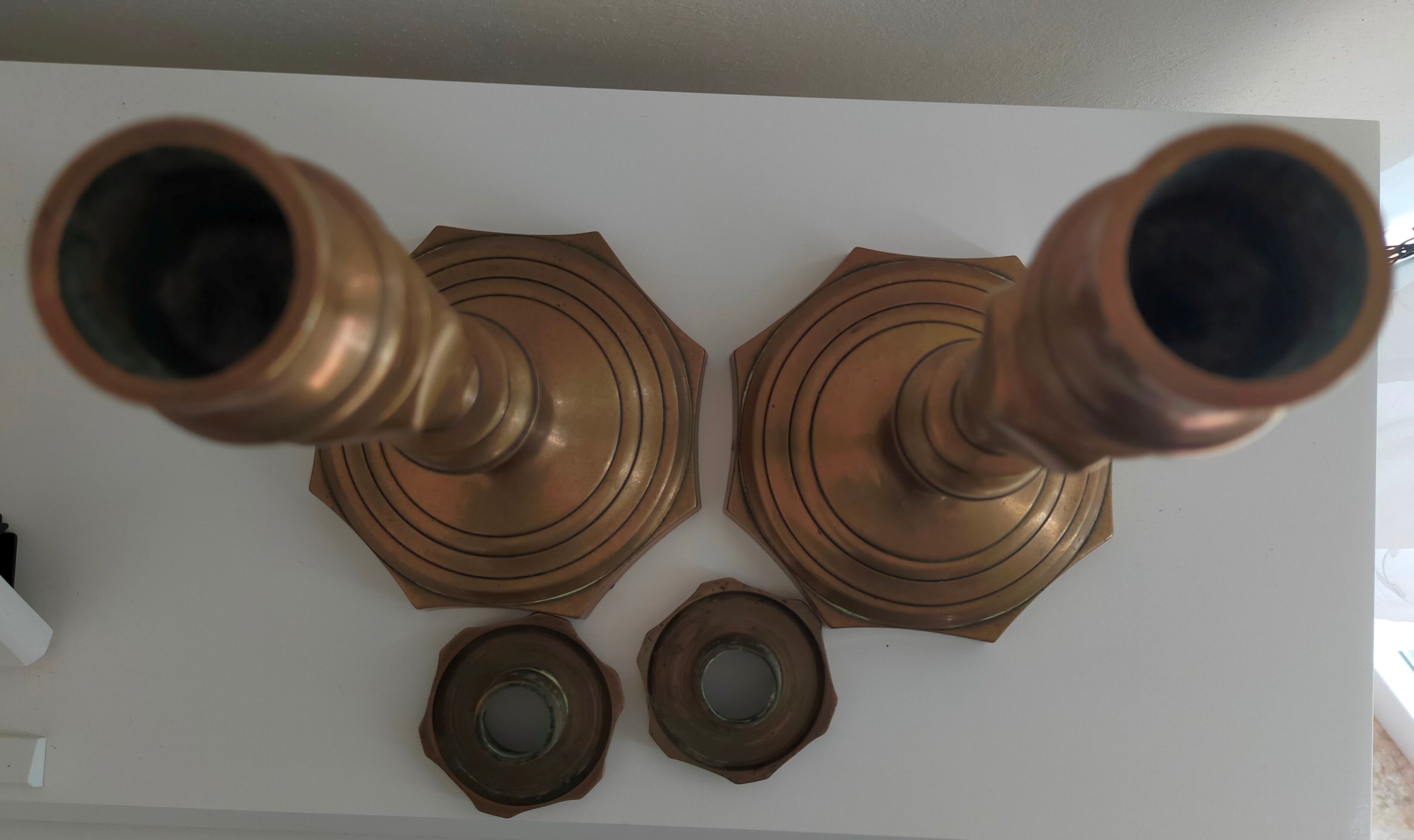 Pair of candlesticks in bronze 19th century