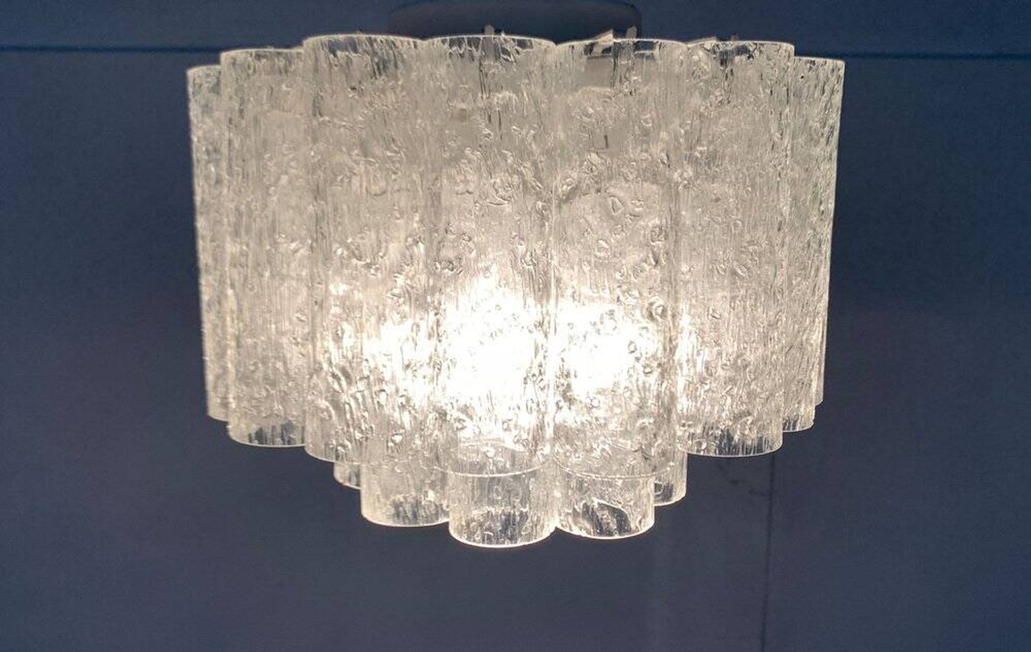 Lampe Plafonnier en Verre Allemande du Milieu du Siècle par Doria Leuchten, années 1960