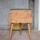 Vintage wooden bedside table, wooden bedside table with compass legs
