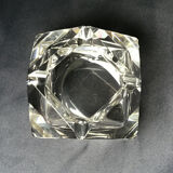 Empty diamond ashtray pocket flavio polished glass Murano crystal facets prism 60s