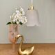 Suspension tulipe vintage en verre dépoli en forme de fleur