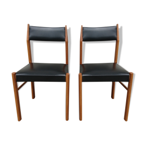 chaises scandinaves teck et skaï