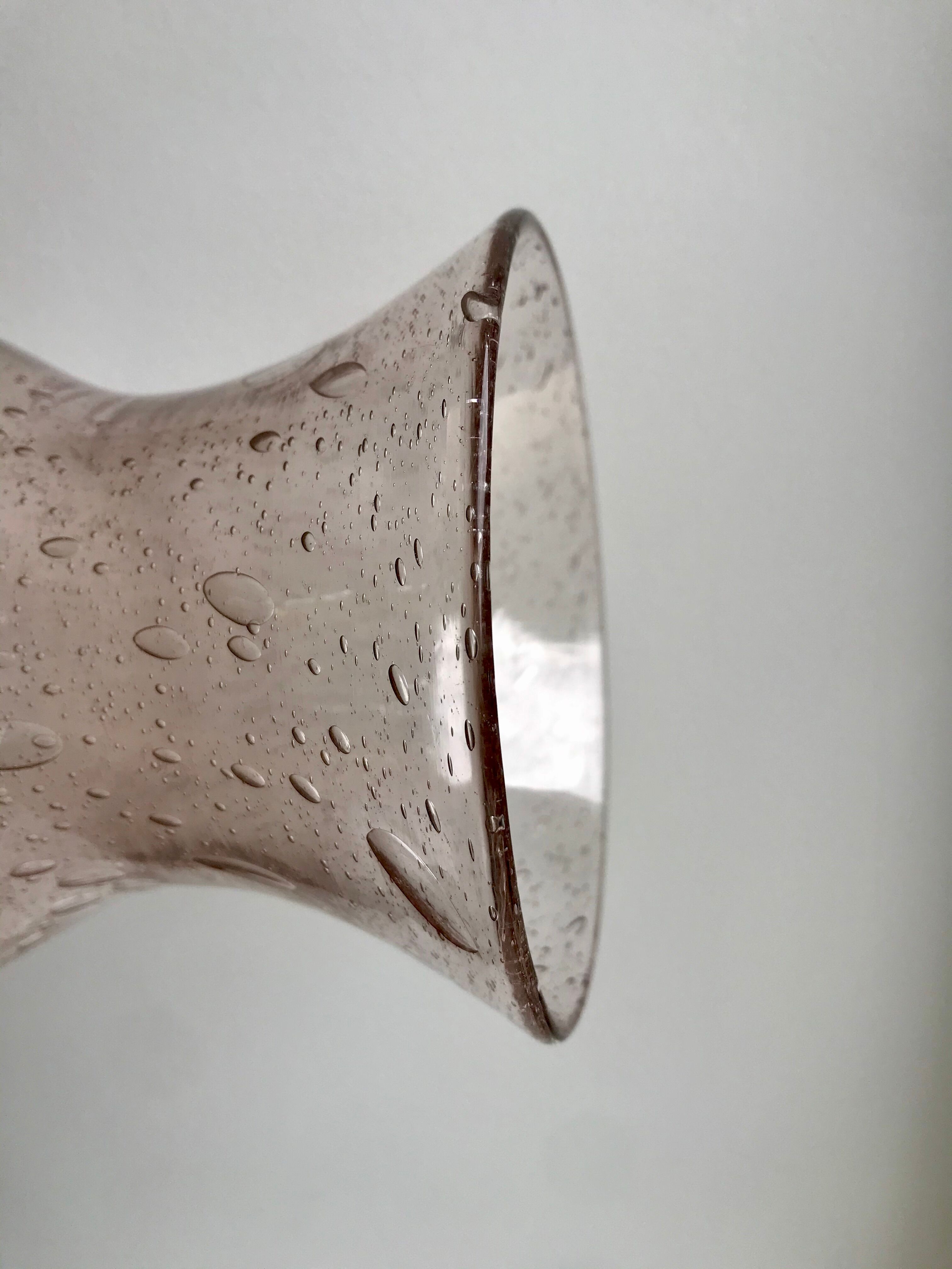 Bubbled glass vase from biot rose 60s-70s