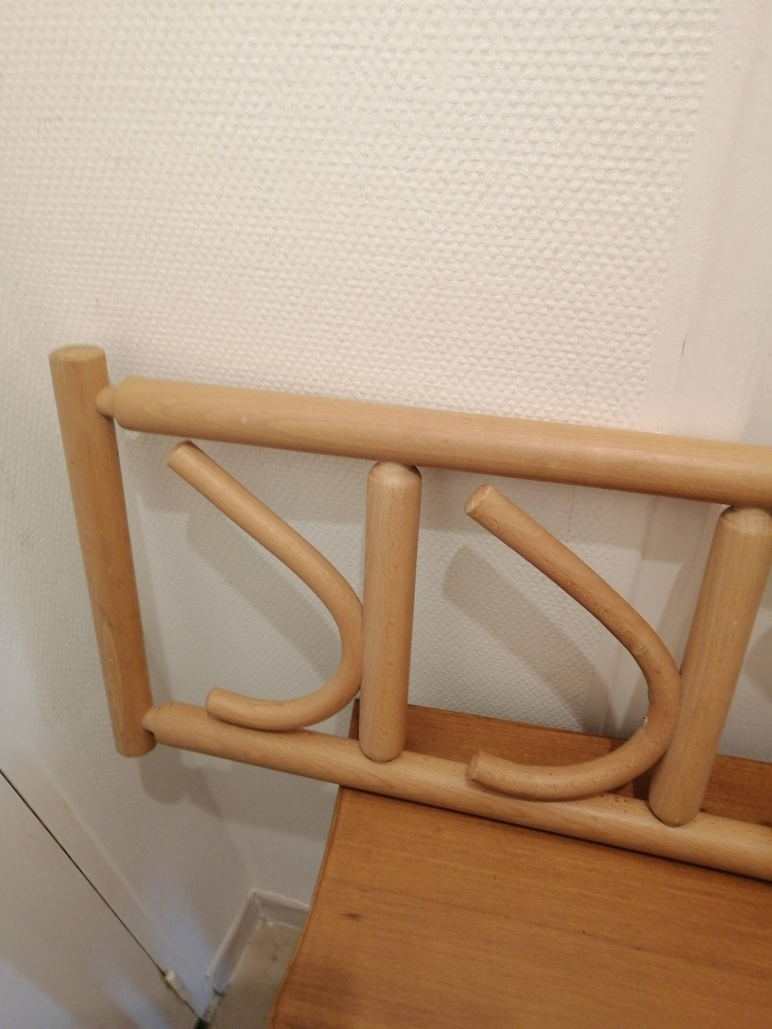 Vintage curved wood wall coat rack by ton cechoslovakia 1980