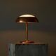 Art Deco table lamp in patinated copper, brass, and satin glass from the 1950s.