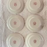 6 English Dinner Plates Alfred Meakin The Mill Staffordshire Diam 25 Cm