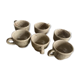 Lots de 6 tasses en faïence imitation grès