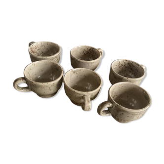 Lots of 6 earthenware cups imitation stoneware