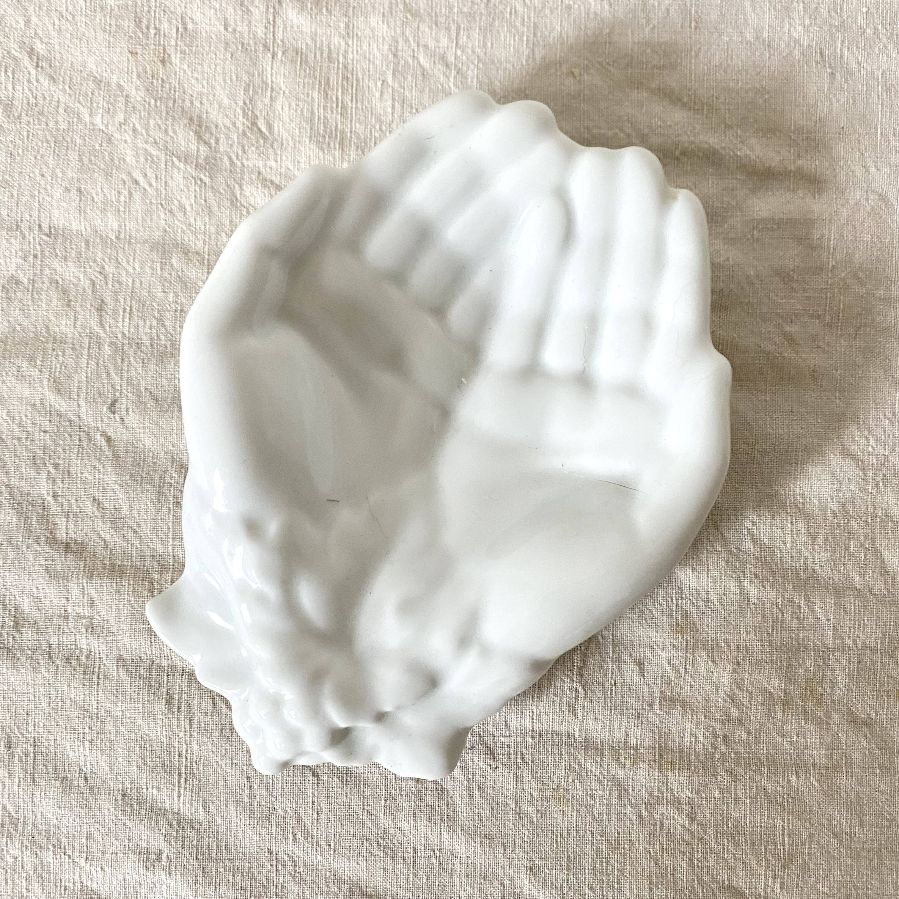 Empty pocket or hand soap holder in Limoges porcelain