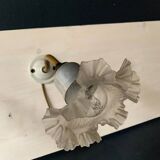 Pair of old wall lights, glass and iron tulip, 1920