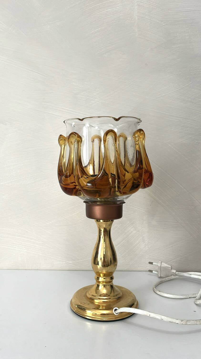 Lampe en verre Oberglass, Vienne années 70