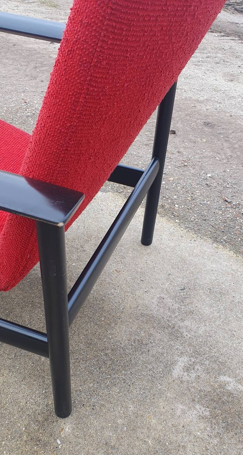 Set 2 vintage Dutch design Impala chair red black Fristho Cor Bontebal