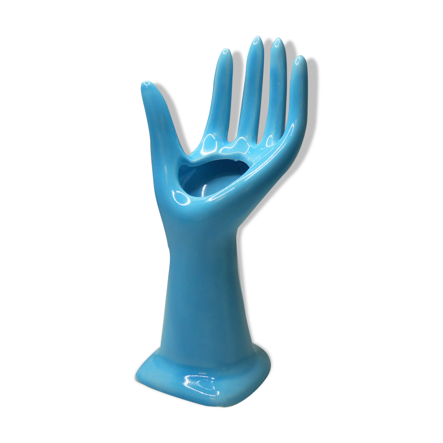 Vintage light blue ceramic hand