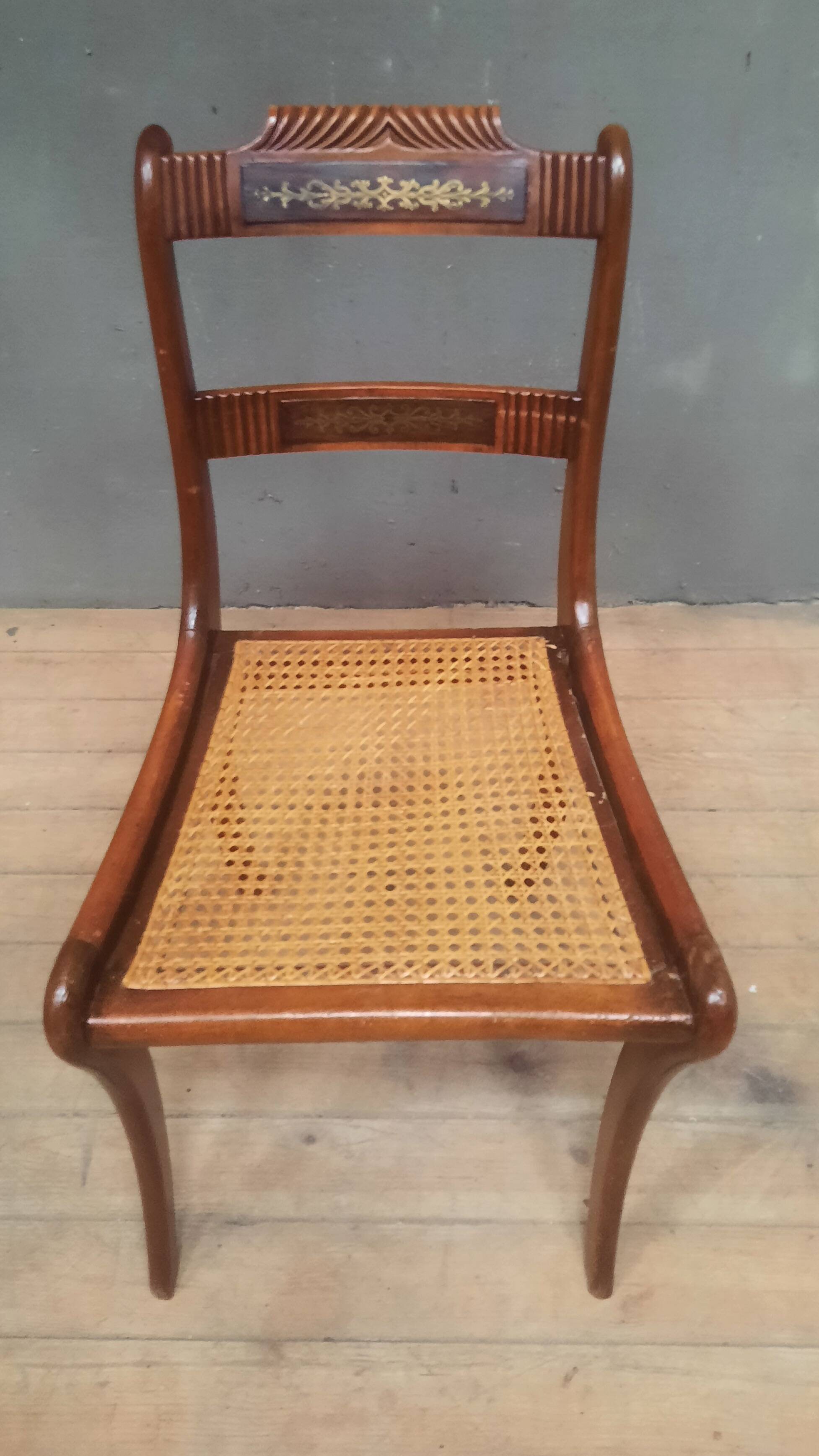 Caned chair from the nineteenth century.