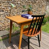 Vintage desk 1950-60 light oak compass legs