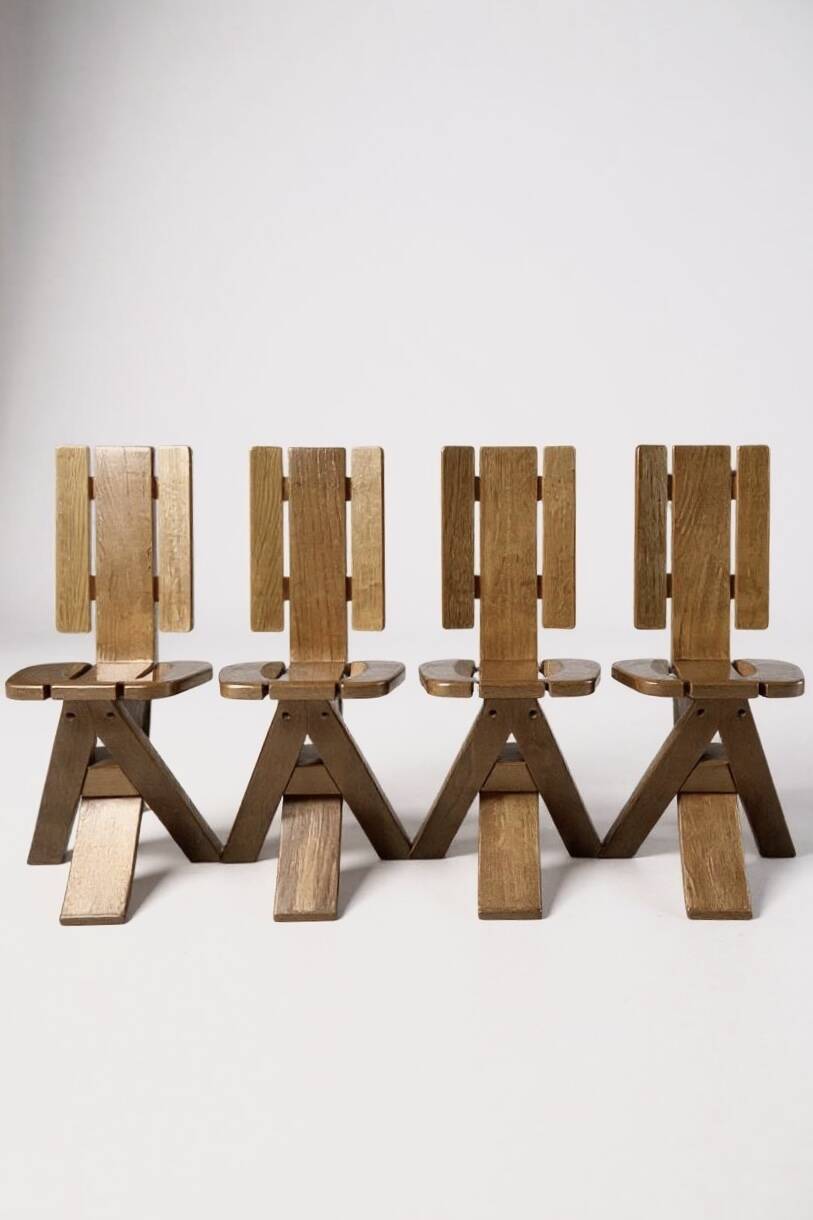 Set of 4 chairs signed by Maison Seltz - 1960