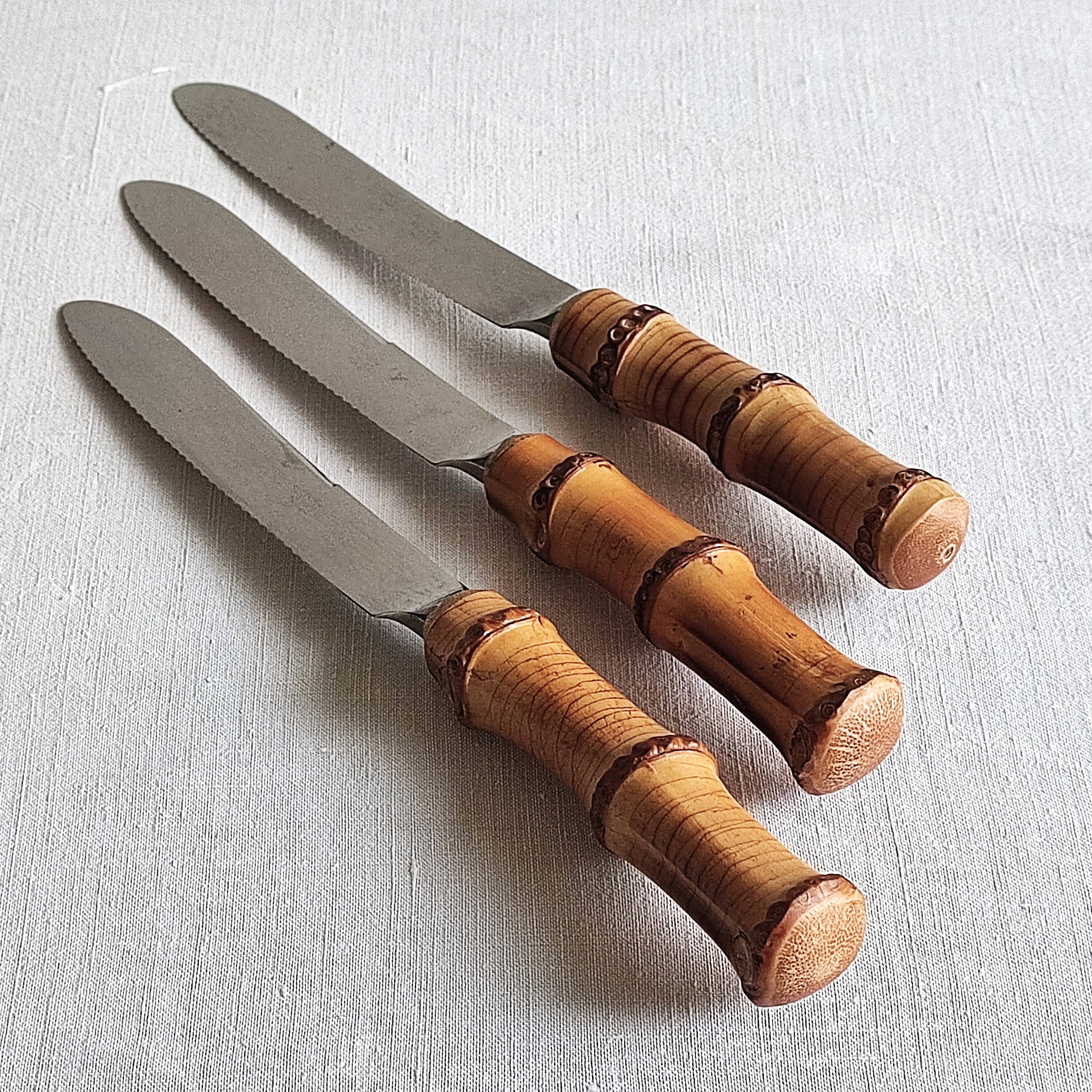 60' bamboo handle meat knives