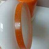 2 orange and white opaline lampshades from the 70s
