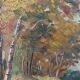 Old impressionist painting, autumn forest, framed, signed, late 19th century
