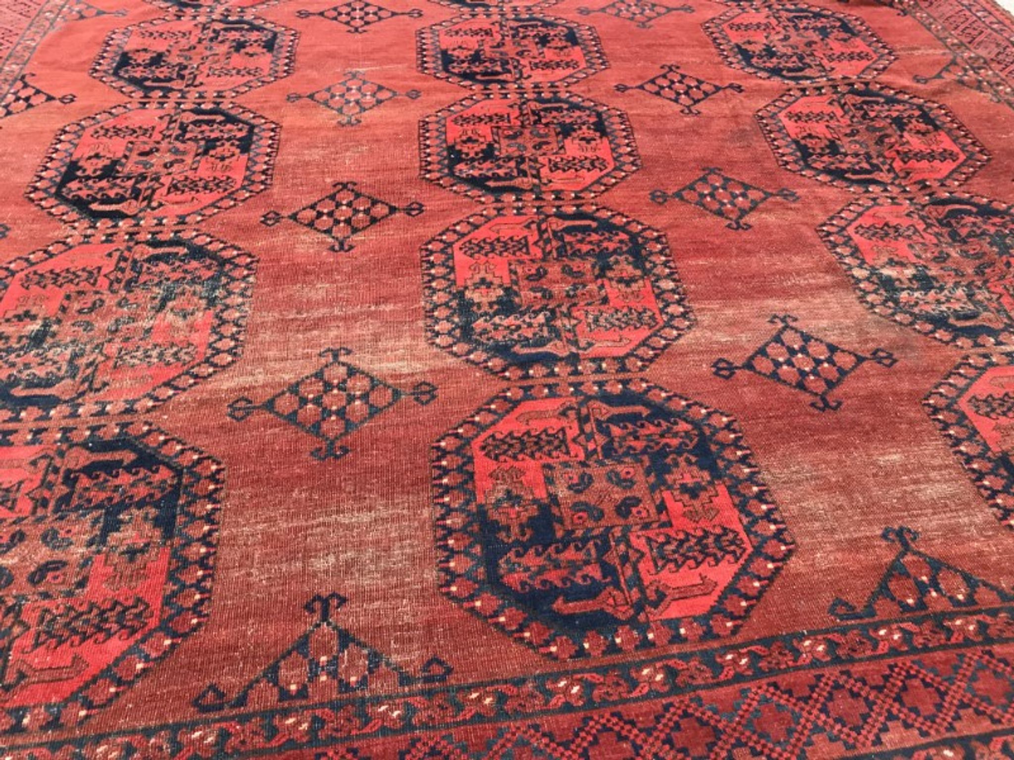 Large carpet former Turkmen afghan handmade 286 X 342 CM