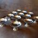 Set of 12 stainless steel footed bowls