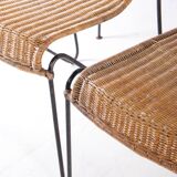 Set of 6 iron and wicker chairs