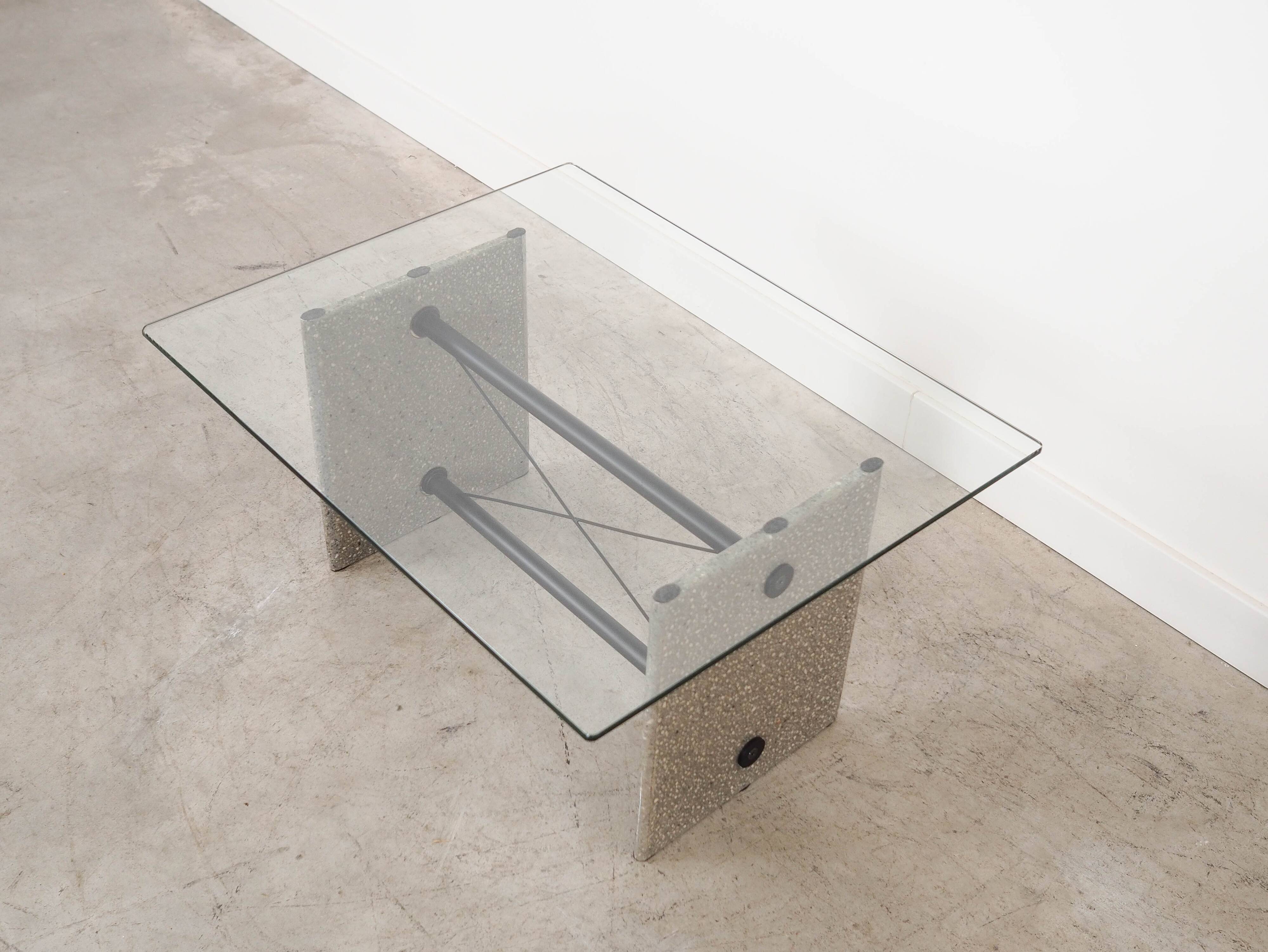Glass coffee table, Italian design, 1960s, made in Italy