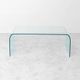 Vintage Fiam Italia coffee table in curved glass minimalist design 1970s
