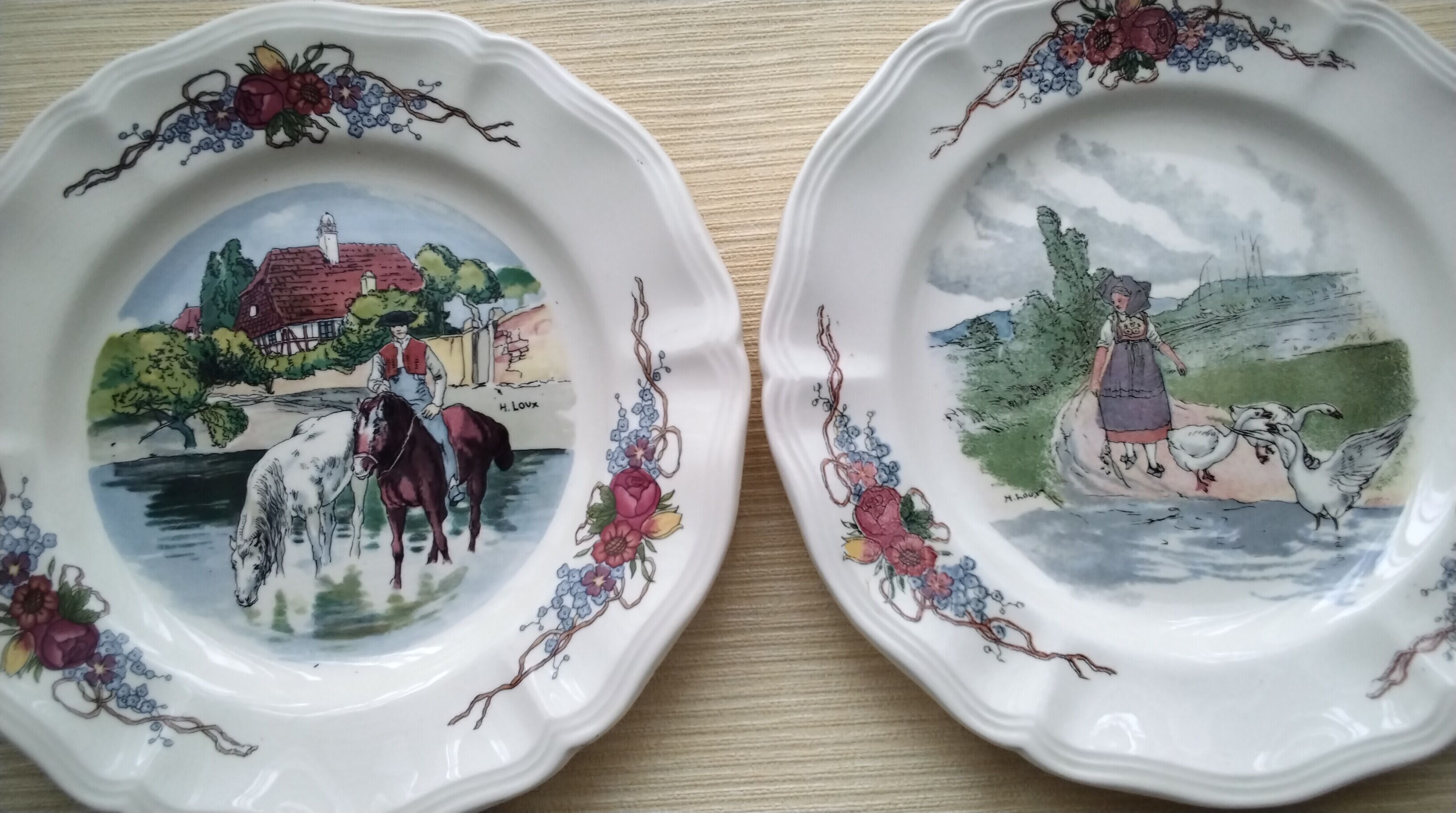 Set of 6 dessert plates in Sarreguemines model Obernai