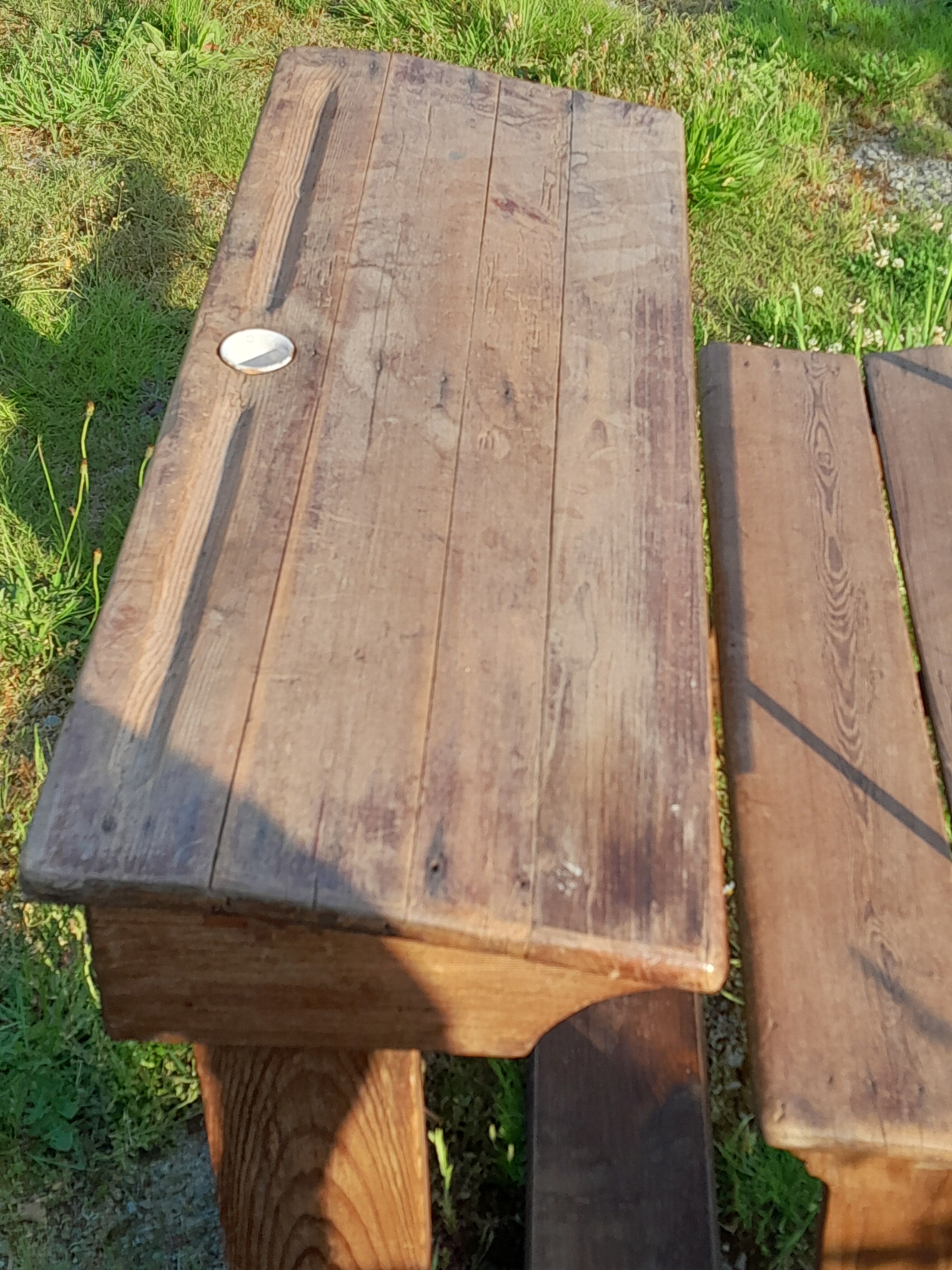 Old wooden school desk