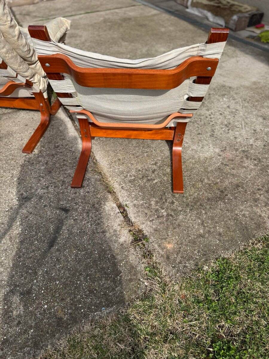 The Siesta chair set by Ingmar Relling 1965 — brown wood and beige fabric