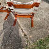 The Siesta chair set by Ingmar Relling 1965 — brown wood and beige fabric