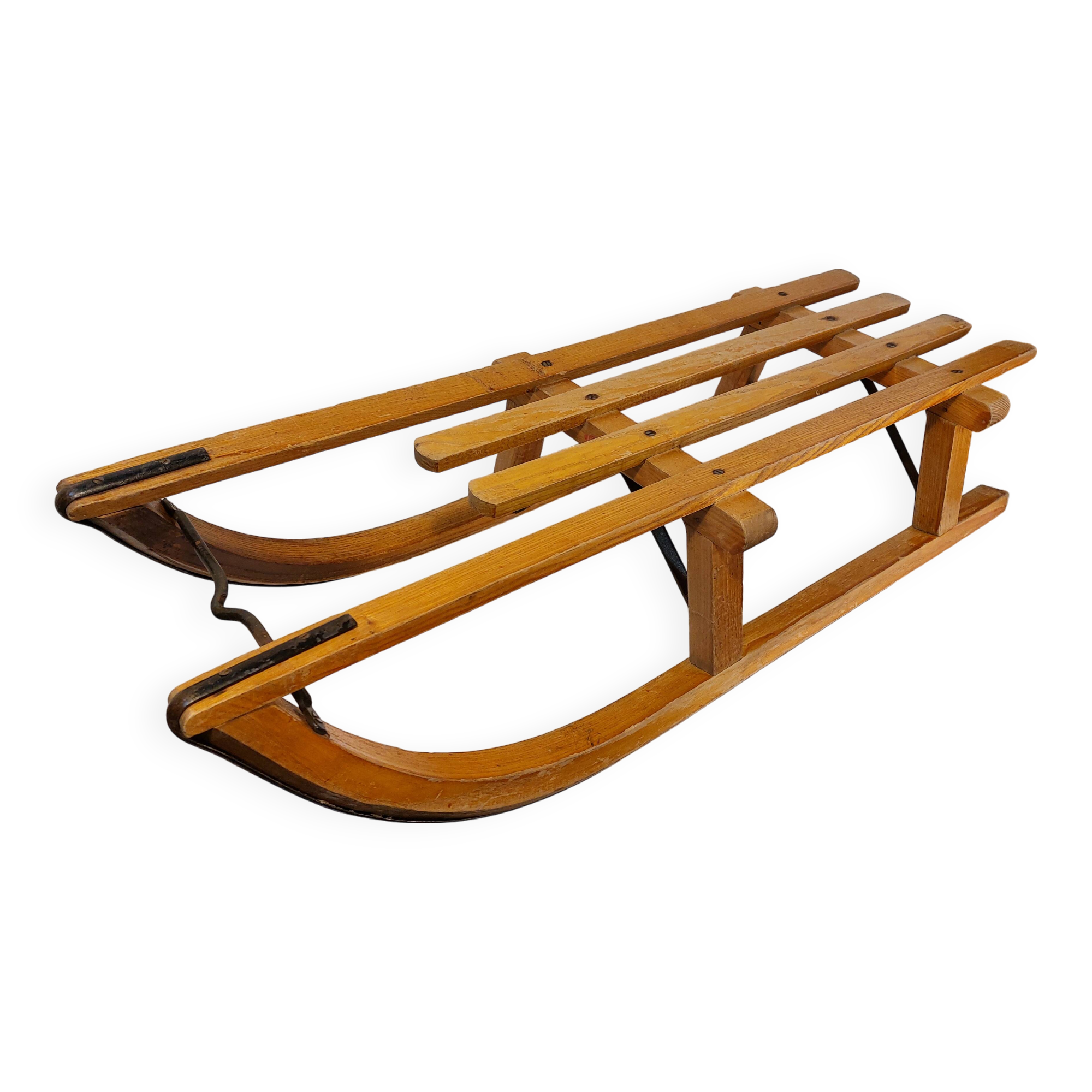 Vintage wooden sled La Hutte - 85 cm - 70s