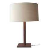 Jacques Adnet lamp in vintage 1950s saddle stitched leather