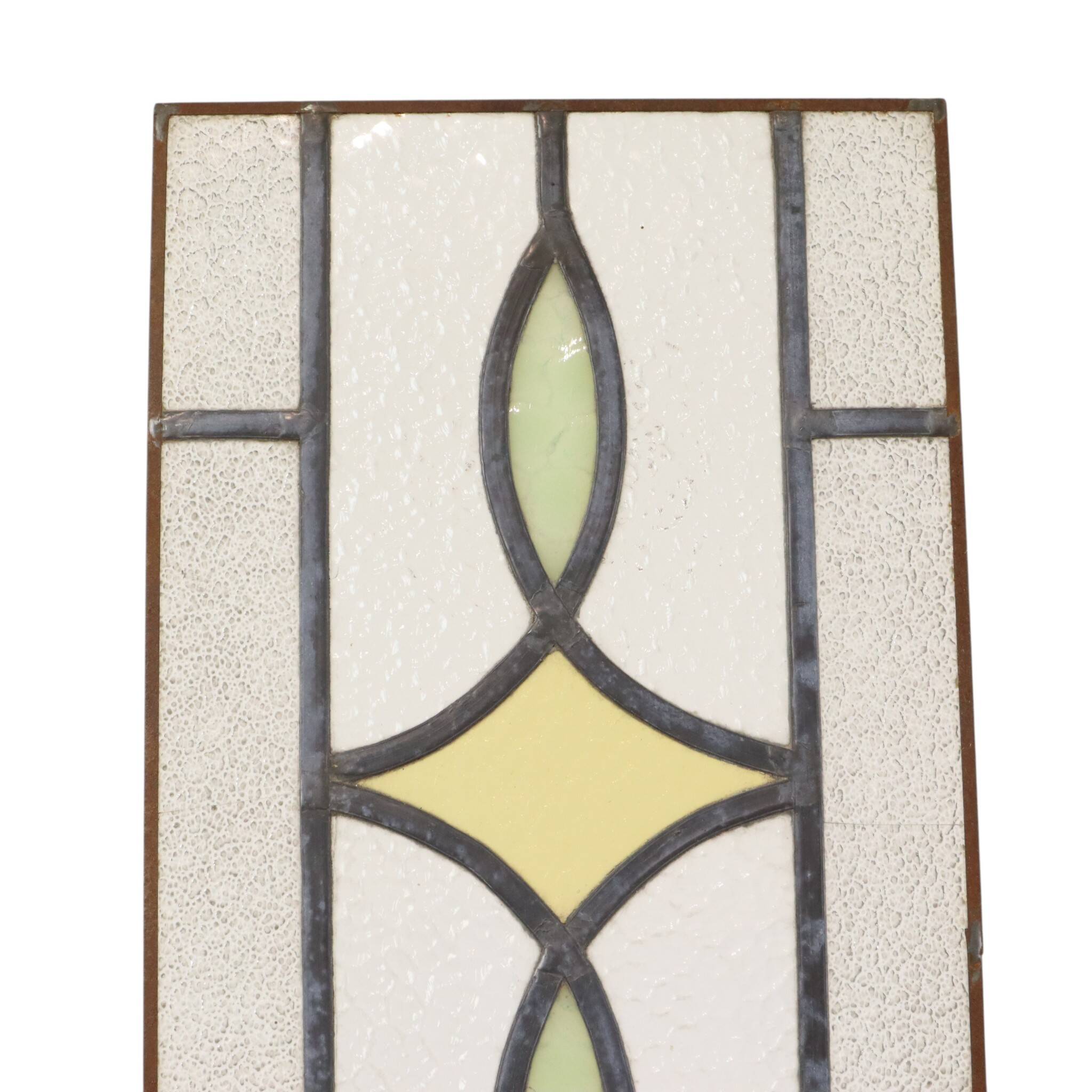Art Deco Geometric Stained Glass Window 85x24cm