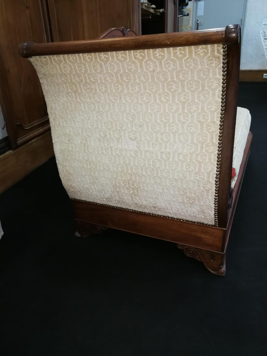 Méridienne époque  restauration en acajou