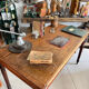 Old farmhouse table with turned legs