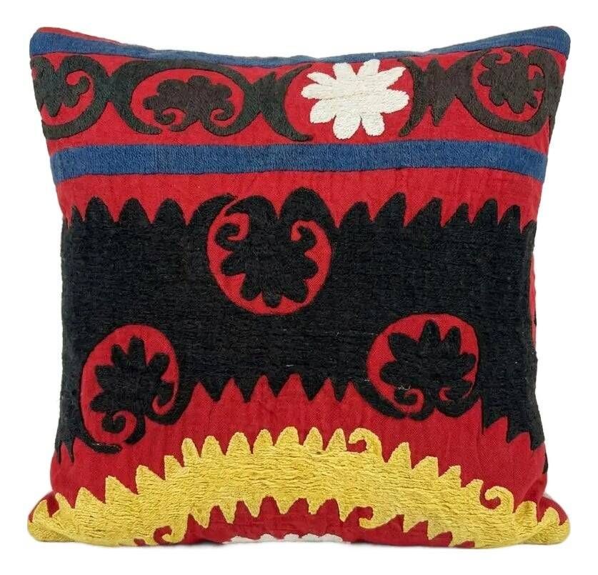 Vintage embroidered cushion cover 33x33 cm