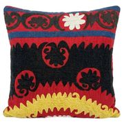 Housse de coussin brodée vintage 33x33 cm