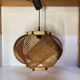 Scandinavian hanging lamp in plastic and stretched wire, 1950
