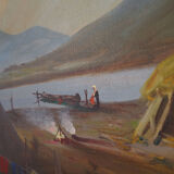 Painting „The Riverside Camp”, Scandinavian design, 19th century, by Vilhelm Oskar Engström