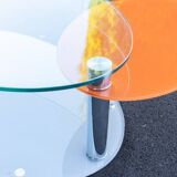 Antoine Motard designer swivel tempered glass coffee table