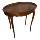 Antique Oval Cocktail Table Guéridon LOUIS XV Wooden Curved Legs Vintage